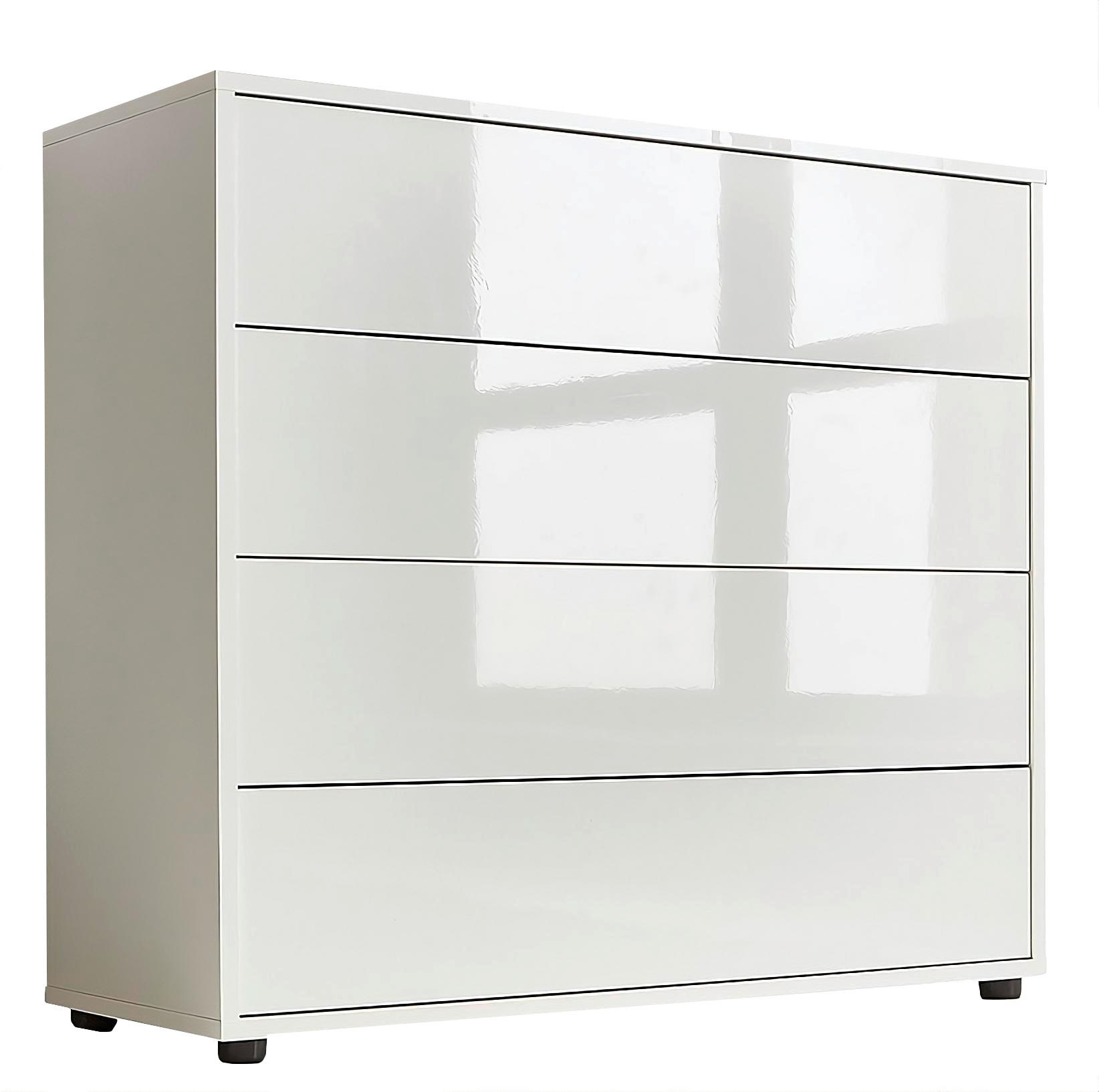 KOMMODE Mailand Typ 3  in 79/73/33 cm  - Weiß Hochglanz/Schwarz, MODERN, Holzwerkstoff/Kunststoff (79/73/33cm) - MID.YOU