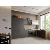 HÖRNKÖK 340/172 cm  i grå  - stålfärgad/grå, Trend, metall/trämaterial (340/172cm) - Respekta
