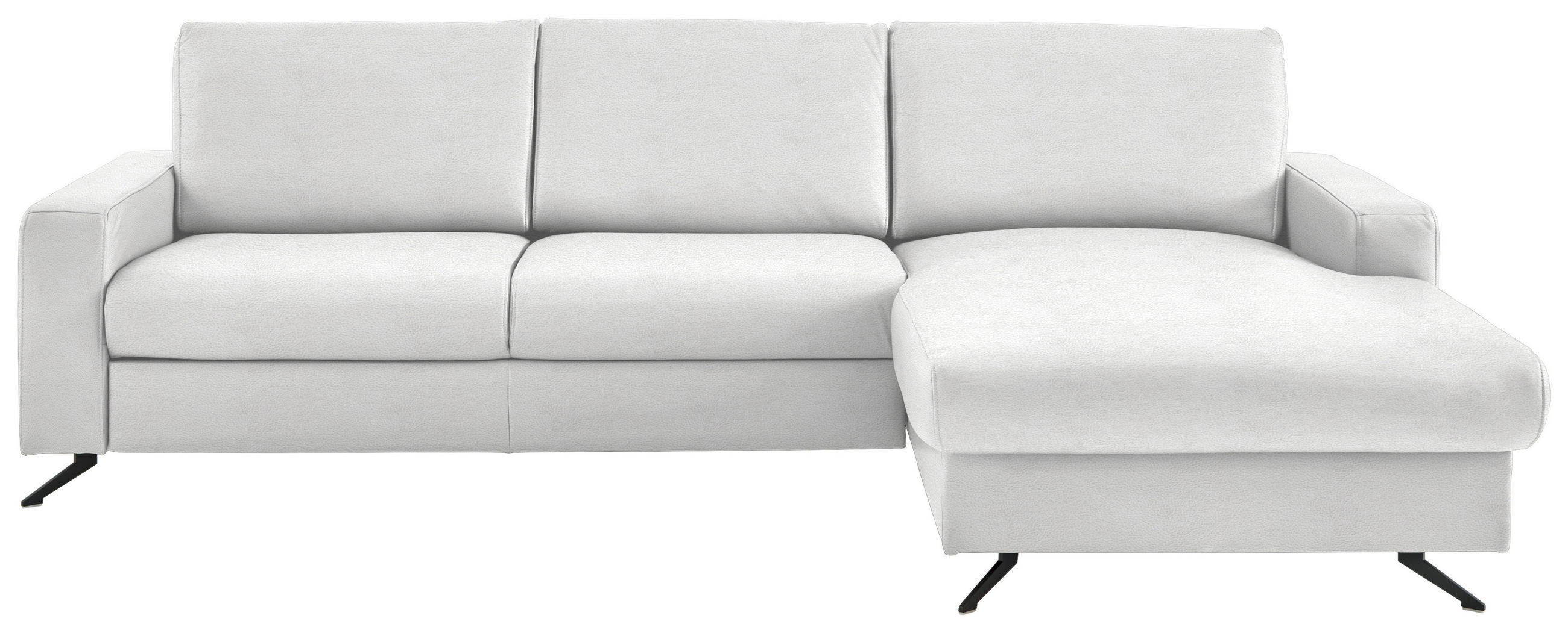 ECKSOFA - Weiss/Schwarz, Design, Leder/Metall (267/165cm) - Beldomo Premium