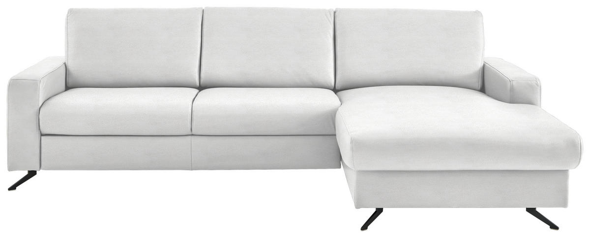 ECKSOFA - Weiss/Schwarz, Design, Leder/Metall (267/165cm) - Beldomo Premium