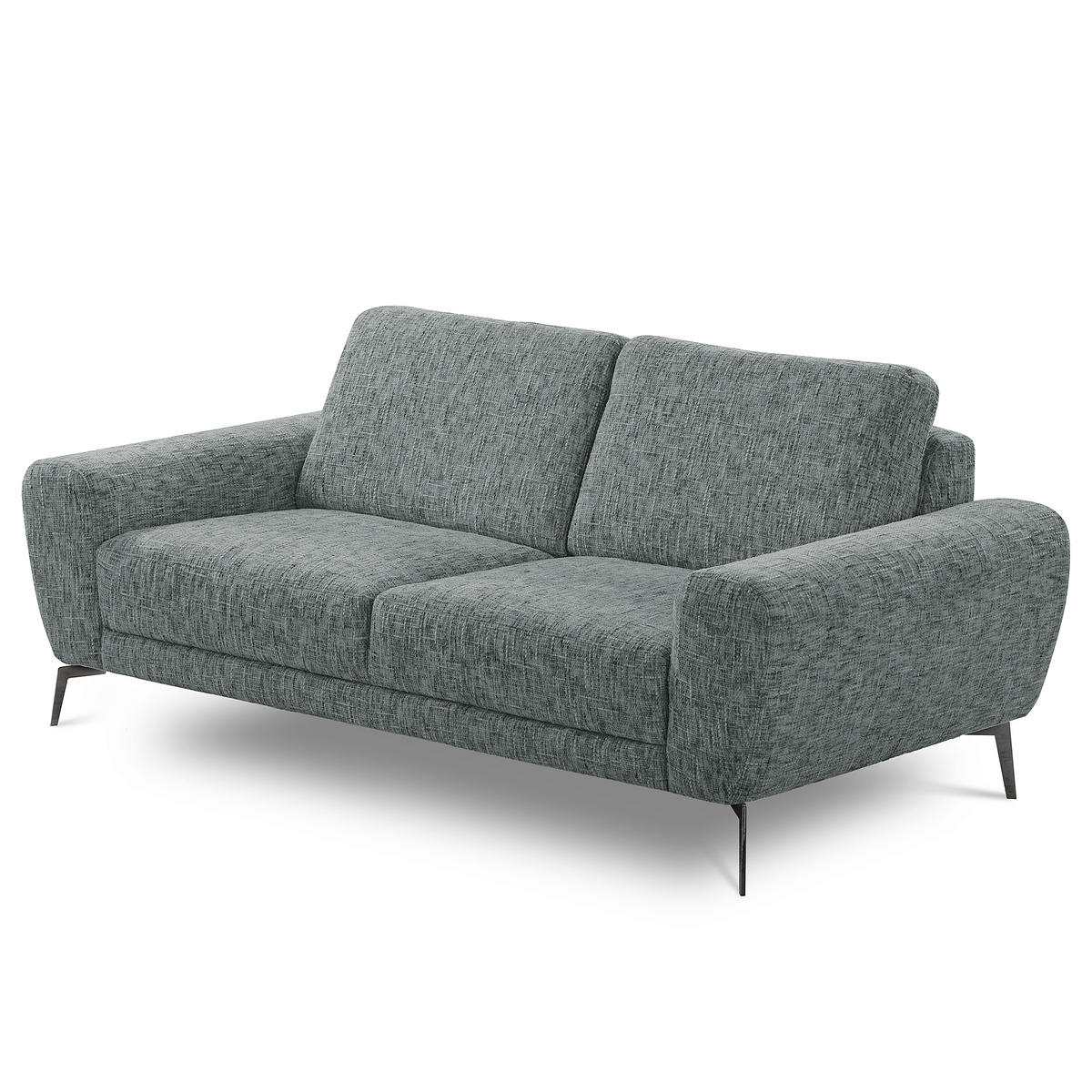 2-SITZER-SOFA Webstoff Anthrazit  - Anthrazit/Schwarz, Design, Textil/Metall (157/85/92cm) - Livetastic