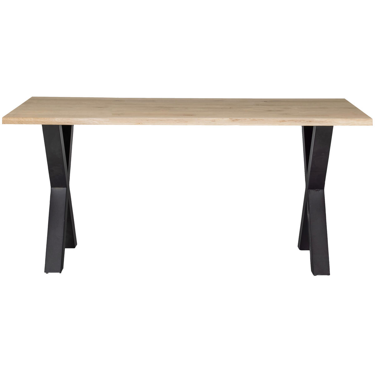 ESSTISCH Eiche massiv rechteckig Eichefarben  - Eichefarben/Schwarz, MODERN, Holz/Metall (180/90/75cm) - Livetastic