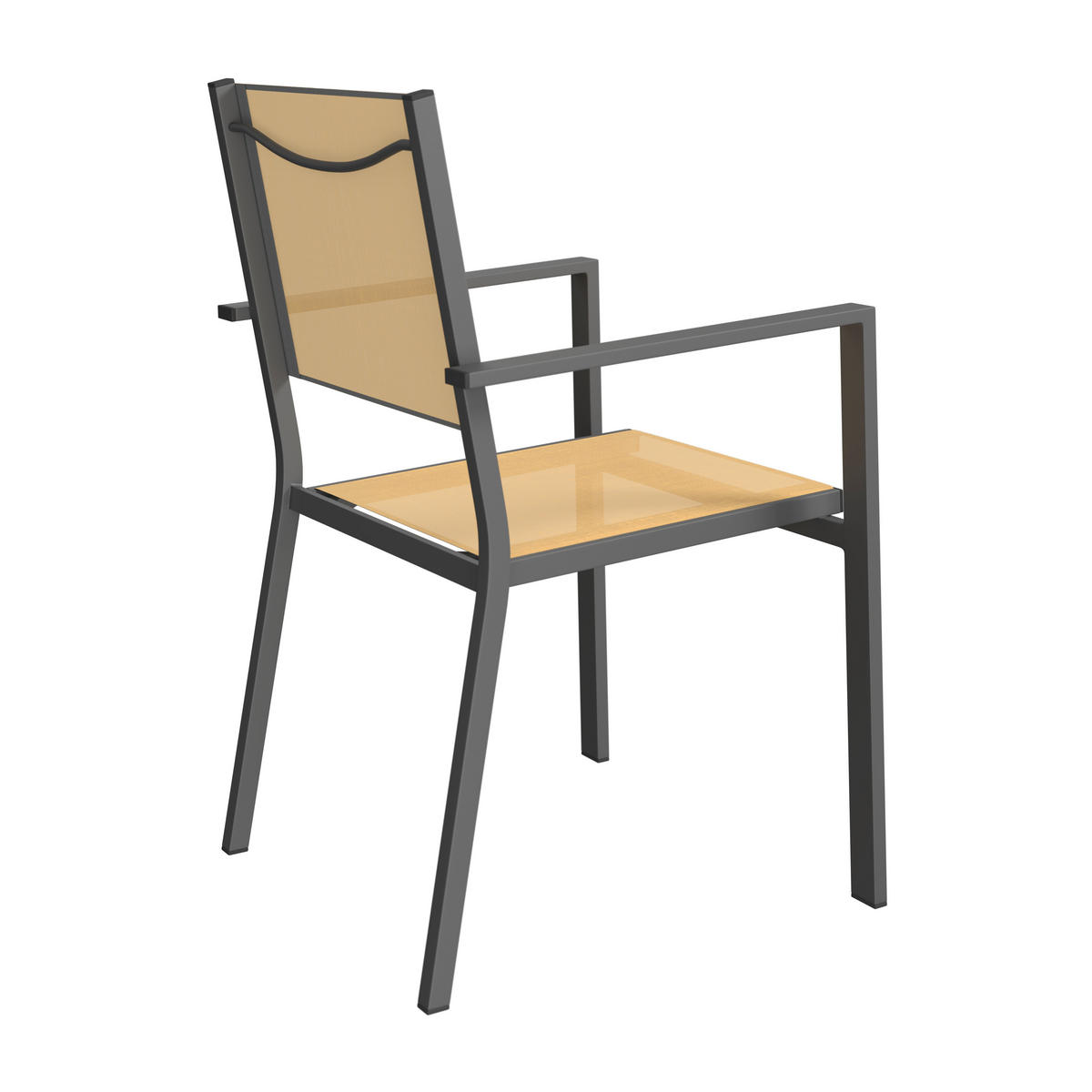 STAPELSESSEL Aluminium Anthrazit, Gelb  - Anthrazit/Gelb, Design, Textil/Metall (57/88/58cm) - Ambia Garden