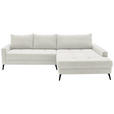 ECKSOFA  in Cord Naturfarben  280/173 cm  - Schwarz/Naturfarben, KONVENTIONELL, Textil/Metall (280/173cm) - Hom`in