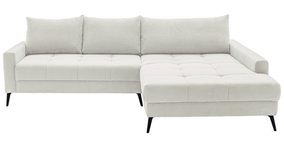 ECKSOFA  in Cord Naturfarben  280/173 cm  - Schwarz/Naturfarben, KONVENTIONELL, Textil/Metall (280/173cm) - Hom`in