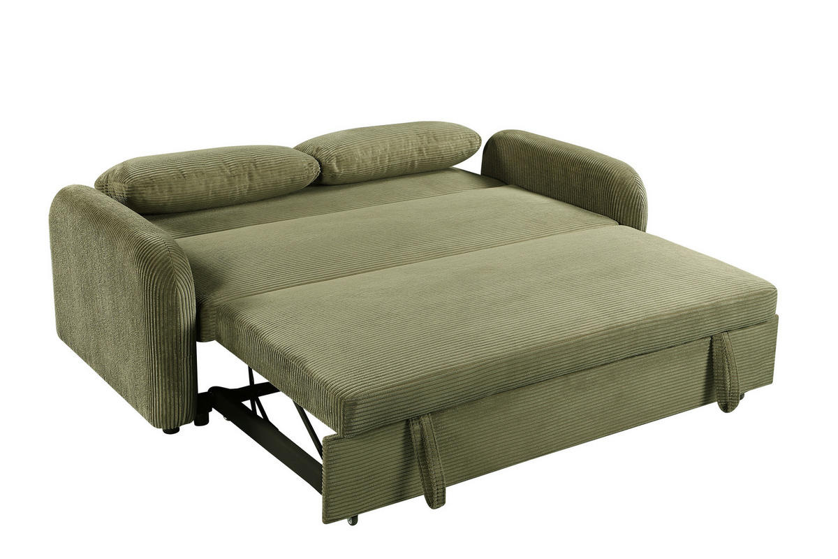 SCHLAFSOFA Cord Grün  - Schwarz/Grün, Design, Kunststoff/Textil (193/86/90cm) - MID.YOU
