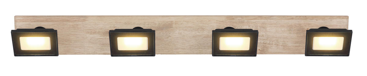BODOVÉ LED SVIETIDLO, 66 cm  - čierna/tmavohnedá, Natur, kov/drevo (66cm)