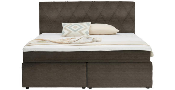 BOXSPRINGBETT 180/200 cm in Braun - Schwarz/Braun, Design, Kunststoff/Textil (180/200cm) - Xora