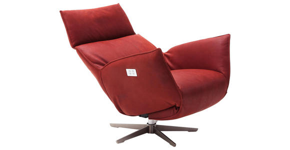 RELAXSESSEL in Leder Rot - Edelstahlfarben/Rot, Design, Leder/Metall (84/67-113/88-165cm) - Dieter Knoll