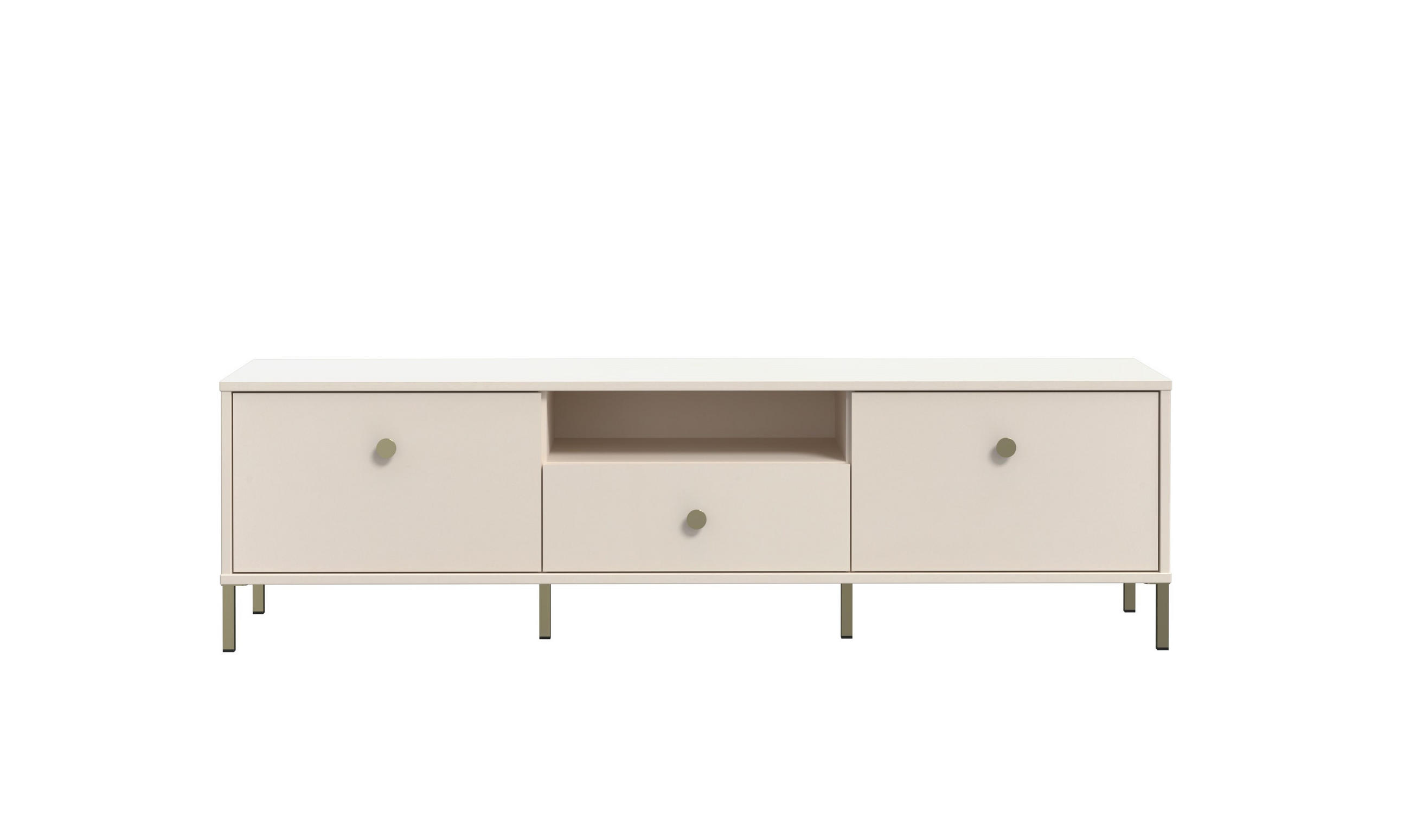 COMODĂ TV 168,4/48/41,5 cm  - auriu/nisipiu, Modern, metal/material pe bază de lemn (168,4/48/41,5cm) - Novel