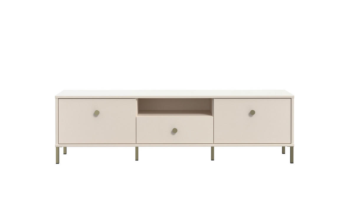 COMODĂ TV 168,4/48/41,5 cm  - auriu/nisipiu, Modern, metal/material pe bază de lemn (168,4/48/41,5cm) - Novel