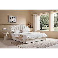 POLSTERBETT 180/200 cm, inkl. Lattenrost, Bettkasten,  in Beige  - Beige/Schwarz, Trend, Holz/Kunststoff (180/200cm) - Ambia Home