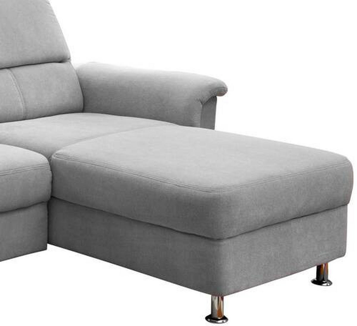 ECKSOFA in Mikrofaser Silberfarben  - Chromfarben/Silberfarben, Modern, Textil/Metall (231/165cm) - Livetastic