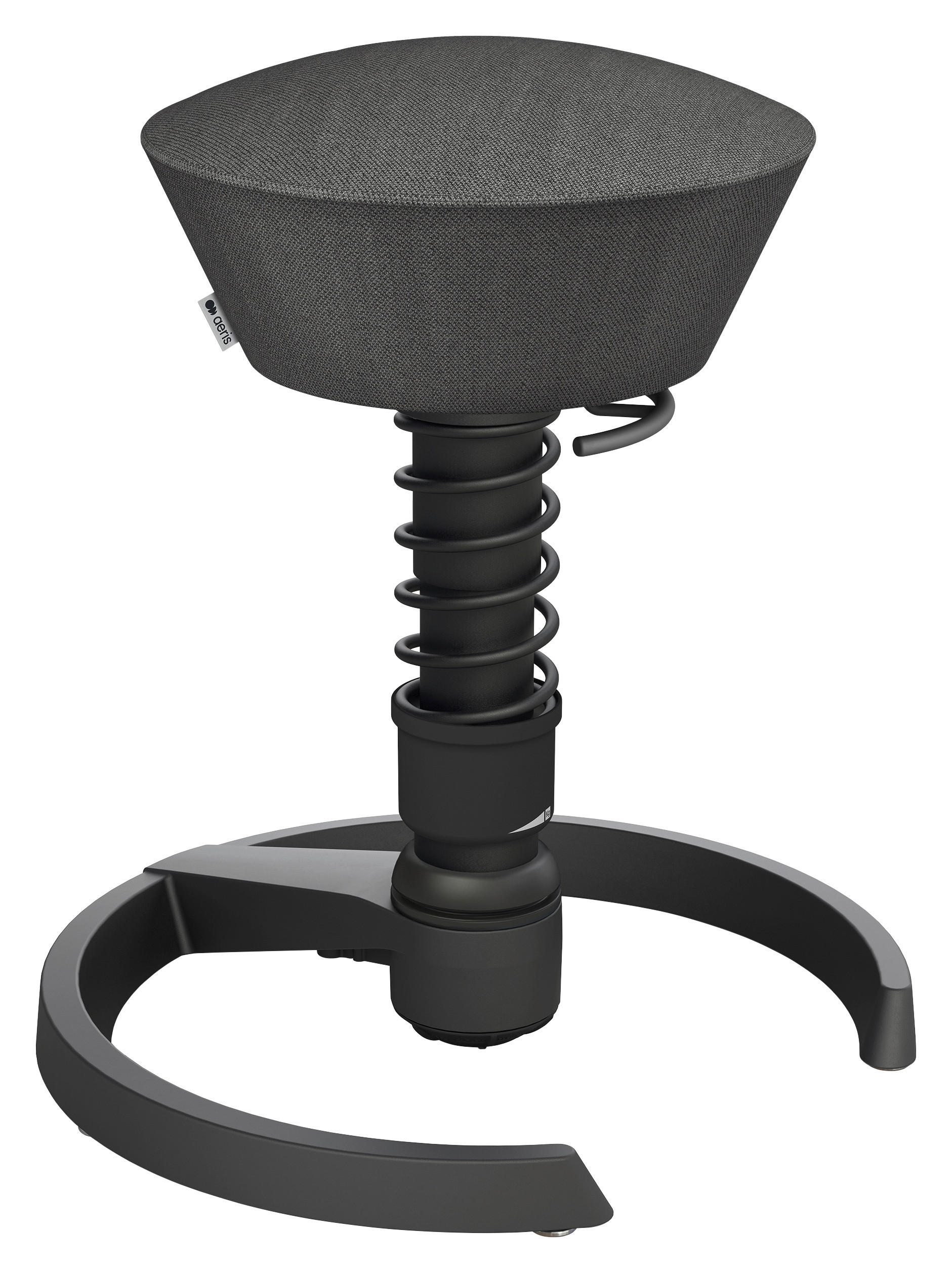 BÜROHOCKER Wollmischung mel. Schwarz, Schieferfarben - Schieferfarben/Schwarz, Basics, Textil/Metall (55/45,66/55cm) - Aeris