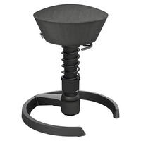 BÜROHOCKER   Schwarz, Schieferfarben  - Schieferfarben/Schwarz, Basics, Textil/Metall (55/45,66/55cm) - Aeris