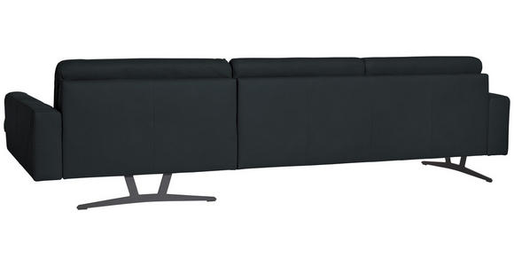 ECKSOFA in Echtleder Anthrazit  - Anthrazit, KONVENTIONELL, Leder/Metall (324/182cm) - Ambiente