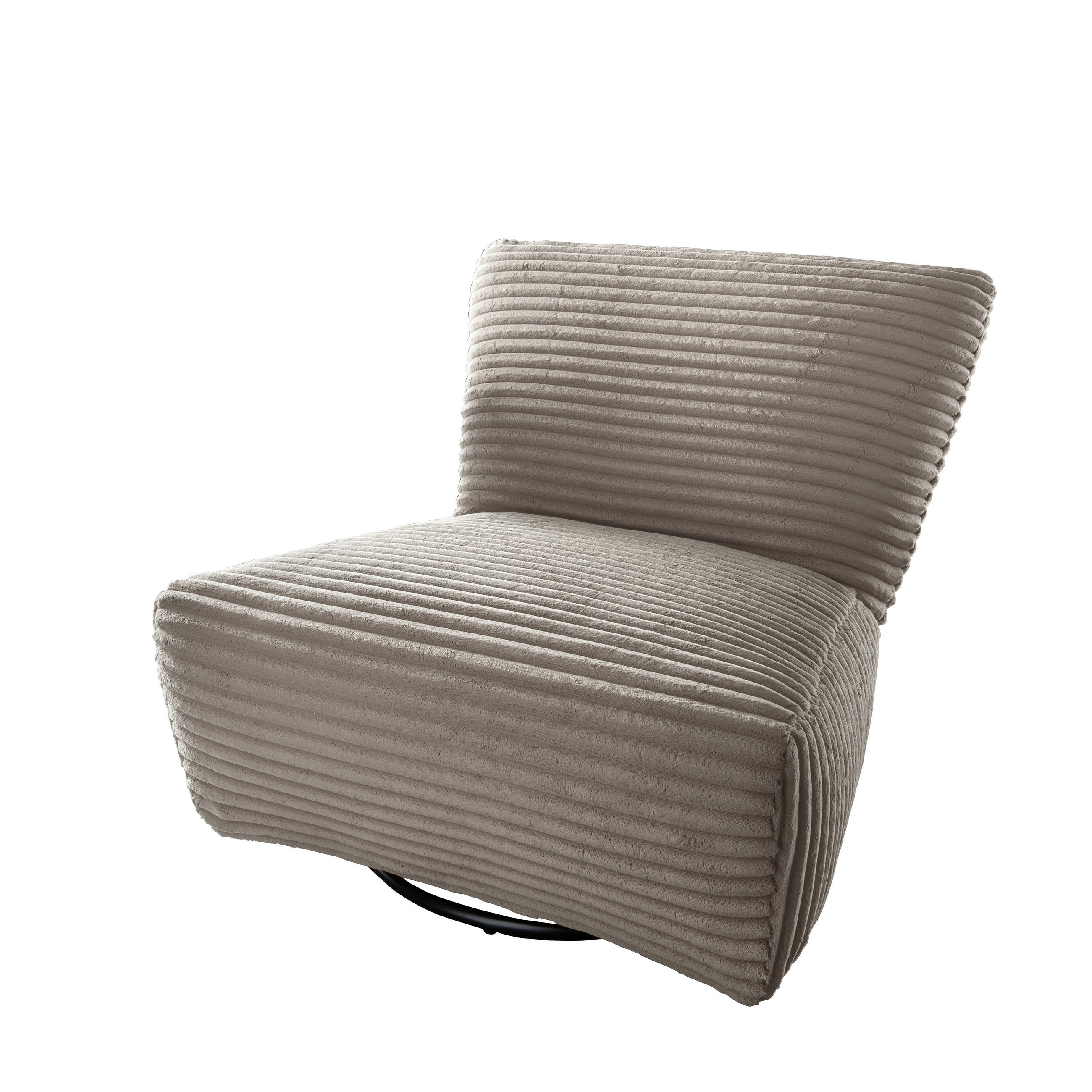 XXL-SESSEL in Cord Cappuccino  - Schwarz/Cappuccino, Trend, Textil/Metall (95/77/94cm) - Livetastic