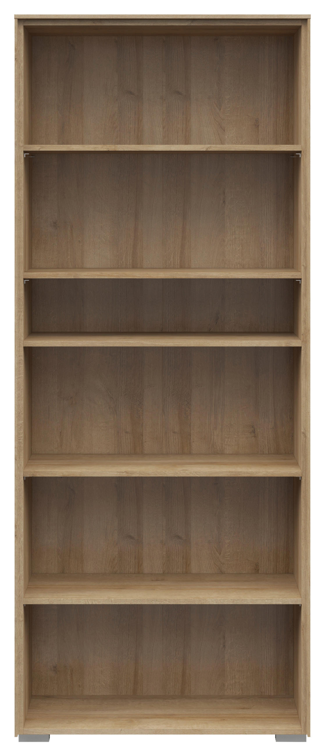 AKTENREGAL Eichefarben  - Eichefarben/Silberfarben, KONVENTIONELL, Holzwerkstoff/Kunststoff (81/199/37cm) - Voleo