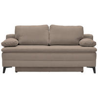 BOXSPRINGSOFA in Cord Taupe  - Taupe/Schwarz, Design, Textil/Metall (200/100/108cm) - Novel