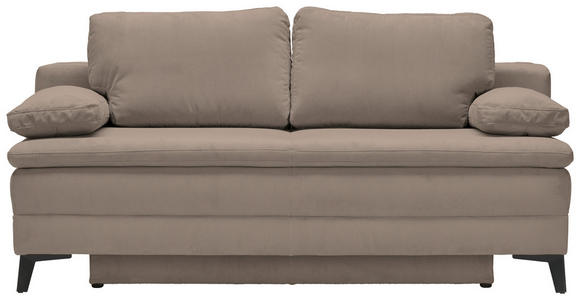 BOXSPRINGSOFA in Cord Taupe - Taupe/Schwarz, Design, Textil/Metall (200/100/108cm) - Novel