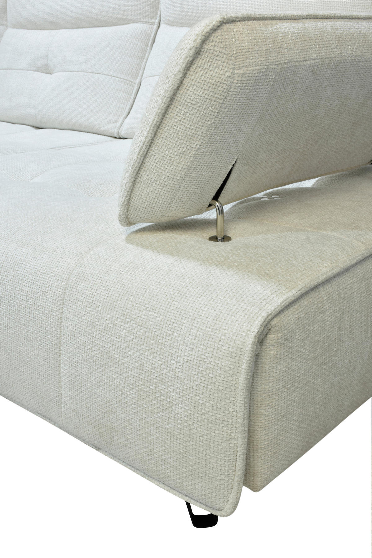 ECKSOFA Creme Chenille  - Creme/Schwarz, Design, Kunststoff/Textil (162/314cm) - Livetastic