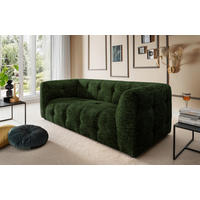 2,5-SITZER Struktur Dunkelgrün  - Dunkelgrün/Schwarz, Design, Kunststoff/Textil (218/72/95cm) - Livetastic