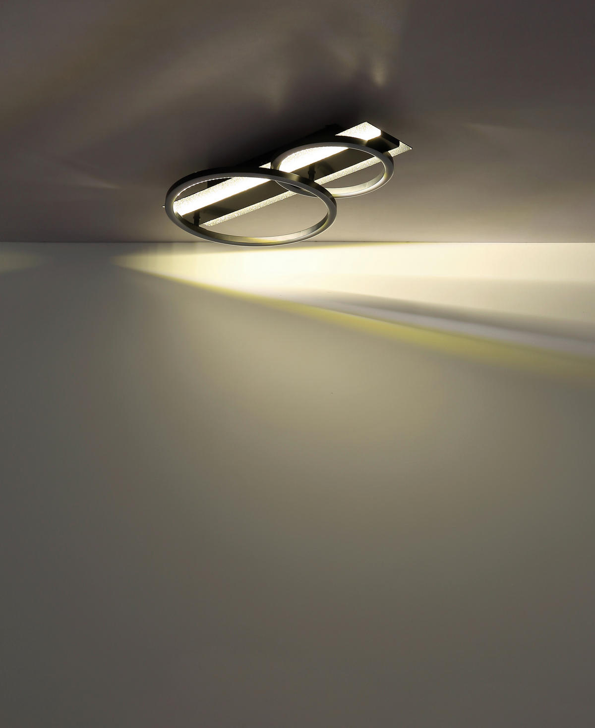 LED-DECKENLEUCHTE 48,2/30/8,8 cm   - Silberfarben/Schwarzchrom, Design, Kunststoff/Metall (48,2/30/8,8cm) - Globo