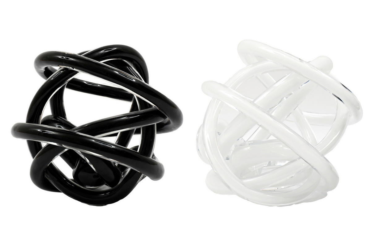 SOŠKA - bílá/černá, Basics, sklo (17/17/17cm)