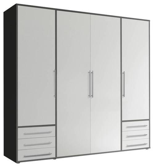 SKRIŇA S OTOČNÝMI DVERAMI, grafitová, biela, 206/194/58 cm - biela/grafitová, Modern, kompozitné drevo/plast (206/194/58cm) - Livetastic