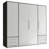 DREHTÜRENSCHRANK in Graphitfarben, Weiss  - Weiss/Silberfarben, Modern, Holzwerkstoff/Kunststoff (206/194/58cm) - Livetastic