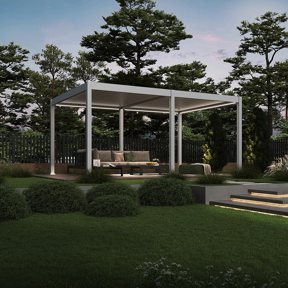 PERGOLA 530/255/360 cm   - Weiß, Basics, Metall (530/255/360cm) - Gardenson