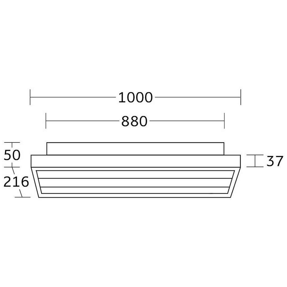 LED-DECKENLEUCHTE Heloise 100/21,6/5 cm  - Schwarz, Design, Metall (100/21,6/5cm)