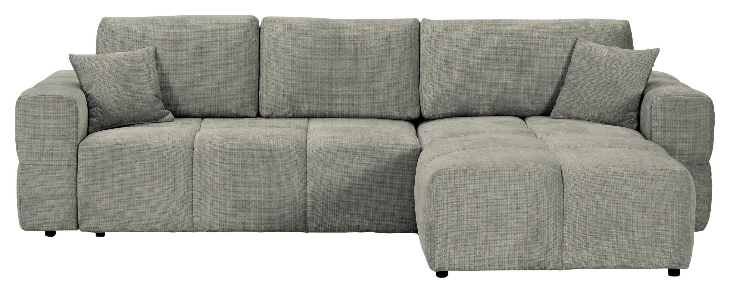 ECKSOFA Dunkelgrau Chenille  - Dunkelgrau/Schwarz, KONVENTIONELL, Kunststoff/Textil (283/180cm) - Carryhome