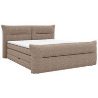 BOXSPRINGBETT 180/200 cm  in Braun  - Schwarz/Braun, Design, Kunststoff/Textil (180/200cm) - Chameo