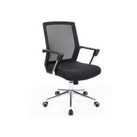 OTOČNÁ STOLIČKA, sieťovina, tkaná textília, čierna, chrómová - čierna/chrómová, Basics, kov/textil (61/102/55cm) - Boxxx