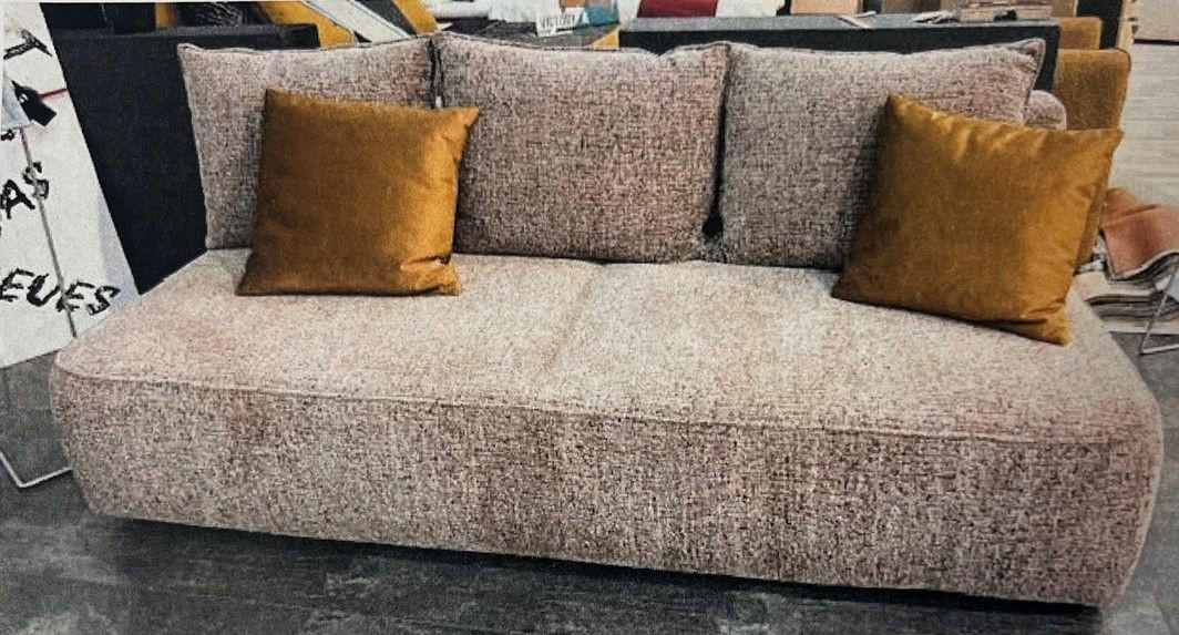 TROSJED NA RAZVLAČENJE tekstil  svijetlo smeđa    - bijela/svijetlo smeđa, Design, tekstil (200/92/95cm) - Hom`in