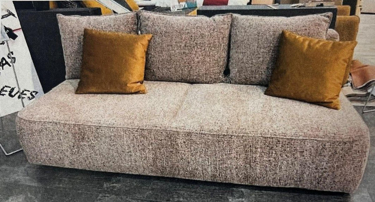 TROSJED NA RAZVLAČENJE tekstil  svijetlo smeđa    - bijela/svijetlo smeđa, Design, tekstil (200/92/95cm) - Hom`in