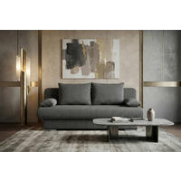 SCHLAFSOFA  mit Liegefunktion, Rücken echt Dunkelgrau  - Chromfarben/Dunkelgrau, Design, Kunststoff/Textil (193/86/85cm) - P & B