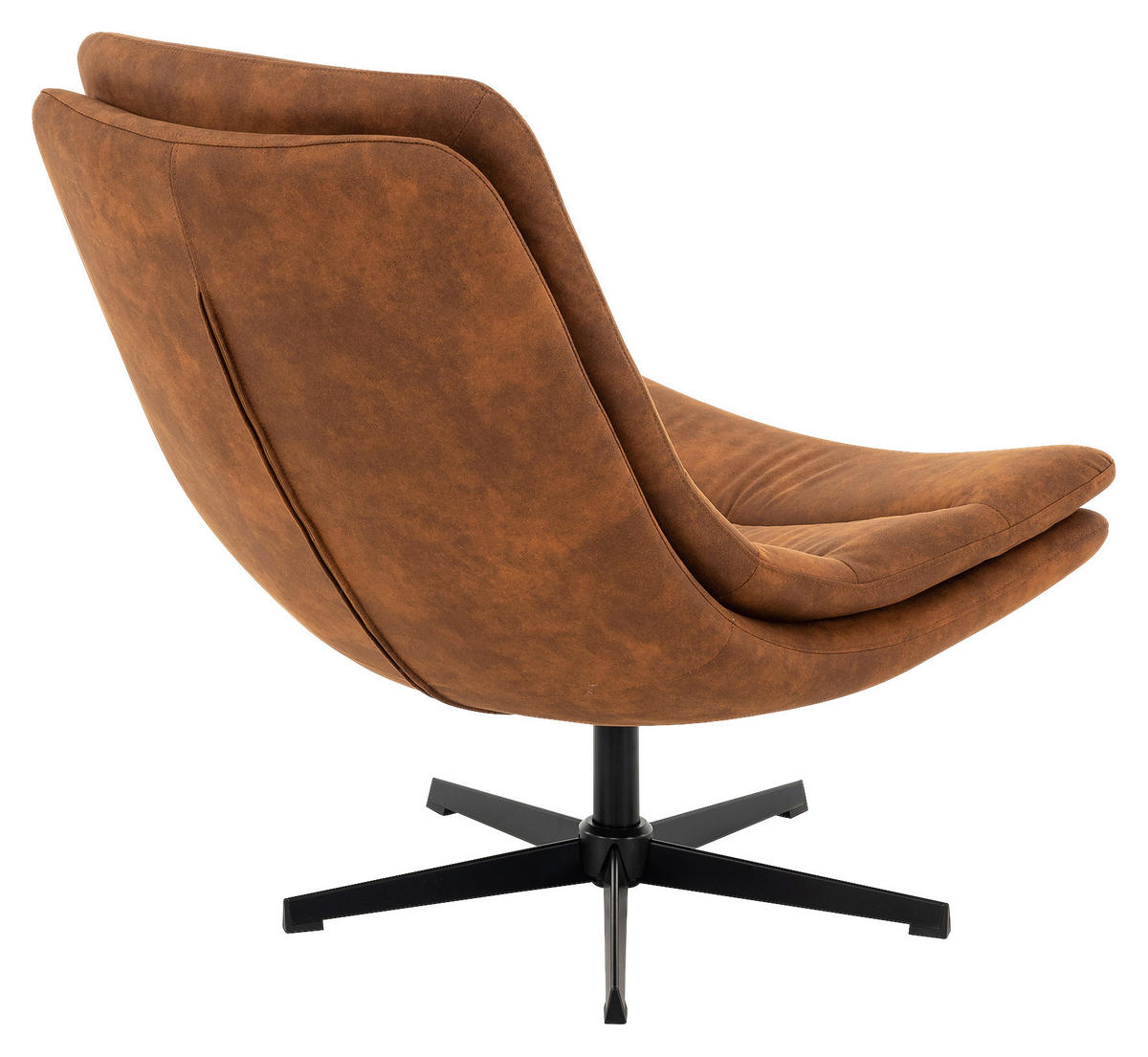 SESSEL in Webstoff Cognac  - Cognac/Schwarz, MODERN, Textil/Metall (81/91/94cm) - Livetastic