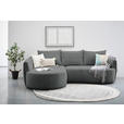 ECKSOFA Dunkelgrau Chenille  - Dunkelgrau/Schwarz, MODERN, Kunststoff/Textil (179/287cm) - Carryhome