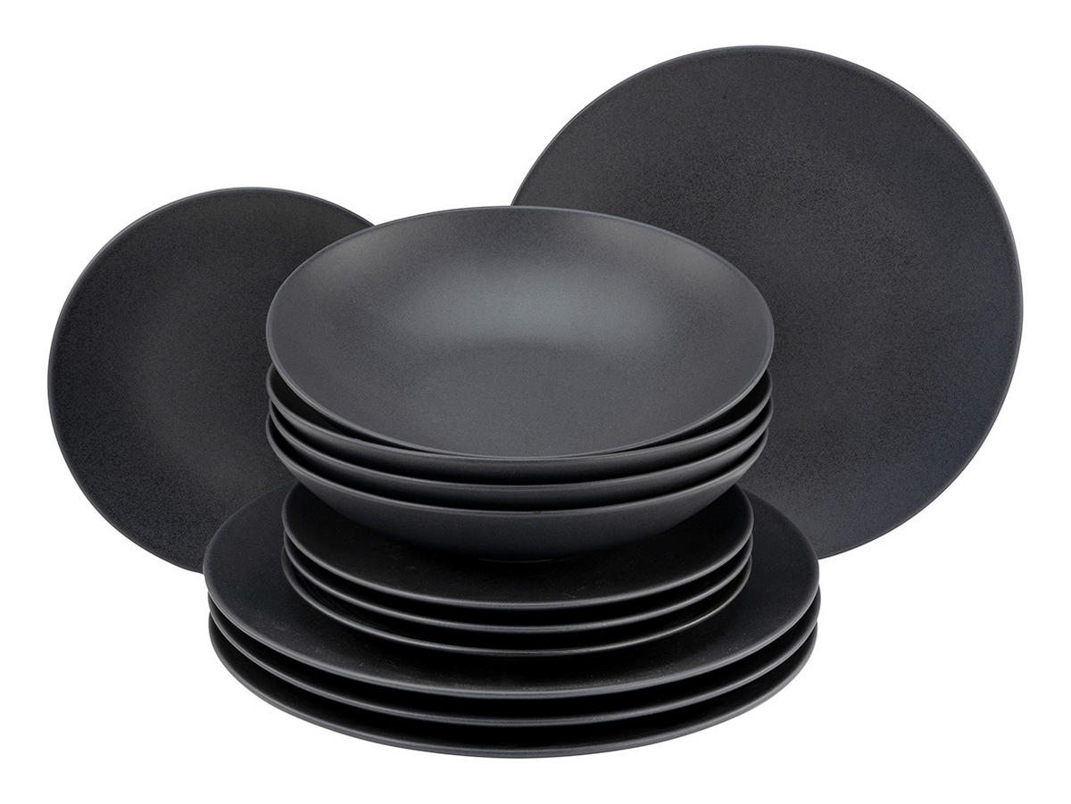 SERVIS Soft Touch Black 12 delar  - svart, Modern, keramik - Creatable