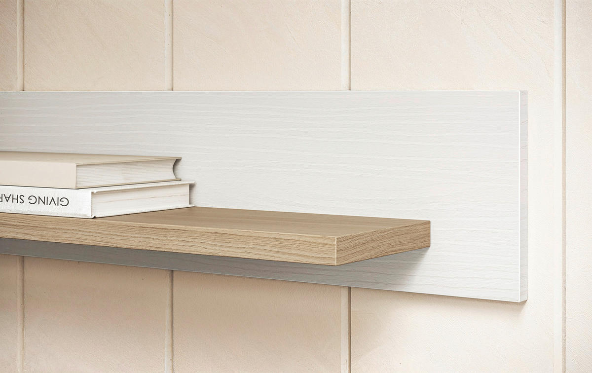 WANDBOARD Holzwerkstoff Weiß  - Weiß, Design, Holzwerkstoff (150/17/17cm) - MID.YOU