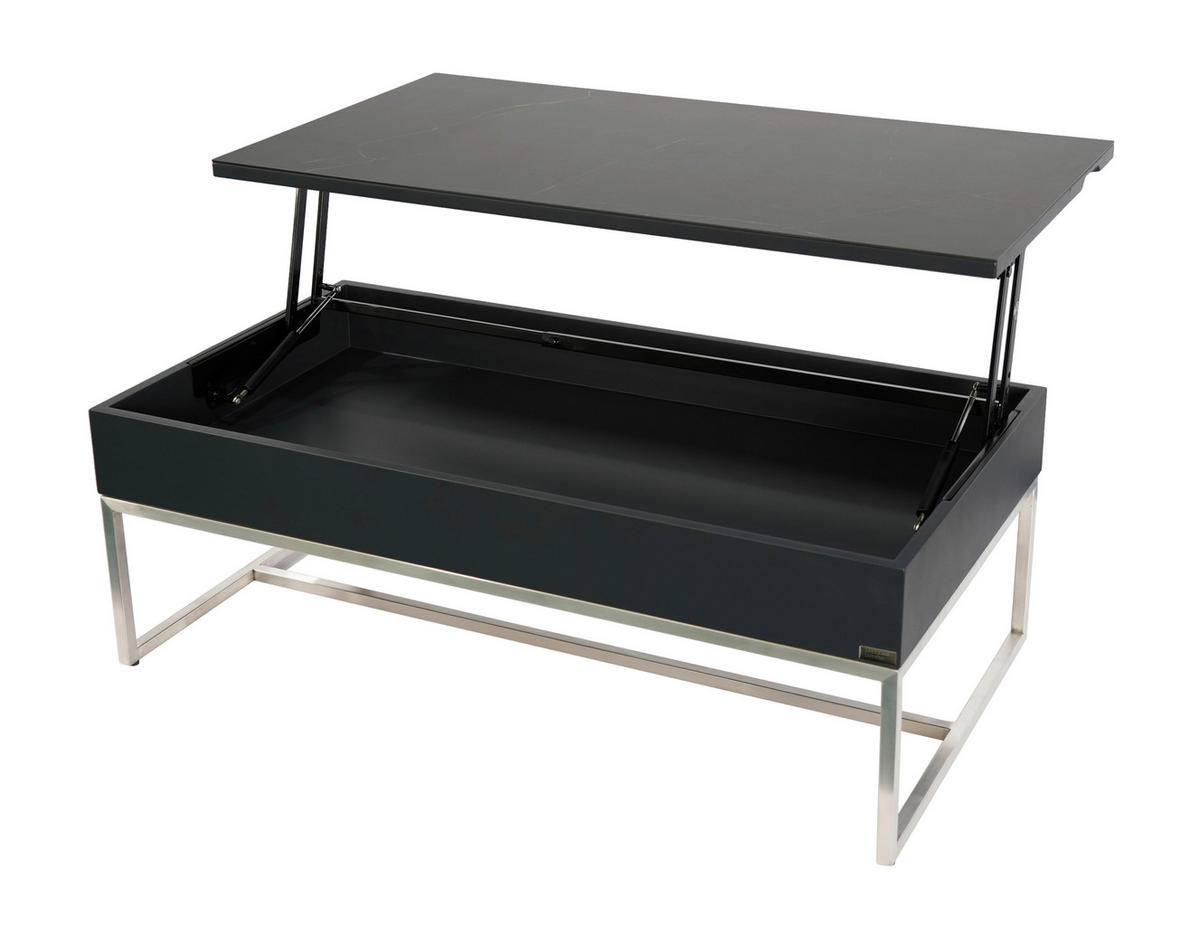 KONFERENČNÝ STOLÍK, antracitová, čierna, farba ušľachtilej ocele, kov, keramika, kompozitné drevo, 110/59/40 cm - čierna/farba ušľachtilej ocele, Design, kov/kompozitné drevo (110/59/40cm) - Dieter Knoll