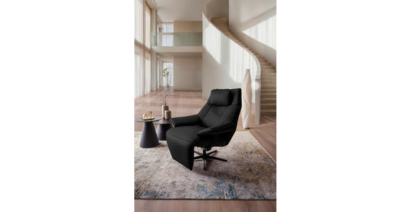 RELAXSESSEL in Leder Schwarz  - Schwarz, Design, Leder/Metall (92/79/82cm) - Dieter Knoll
