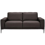 2-SITZER-SOFA  in Echtleder Dunkelbraun   - Dunkelbraun/Schwarz, Design, Leder/Metall (180/82/92cm) - Johann Jakob