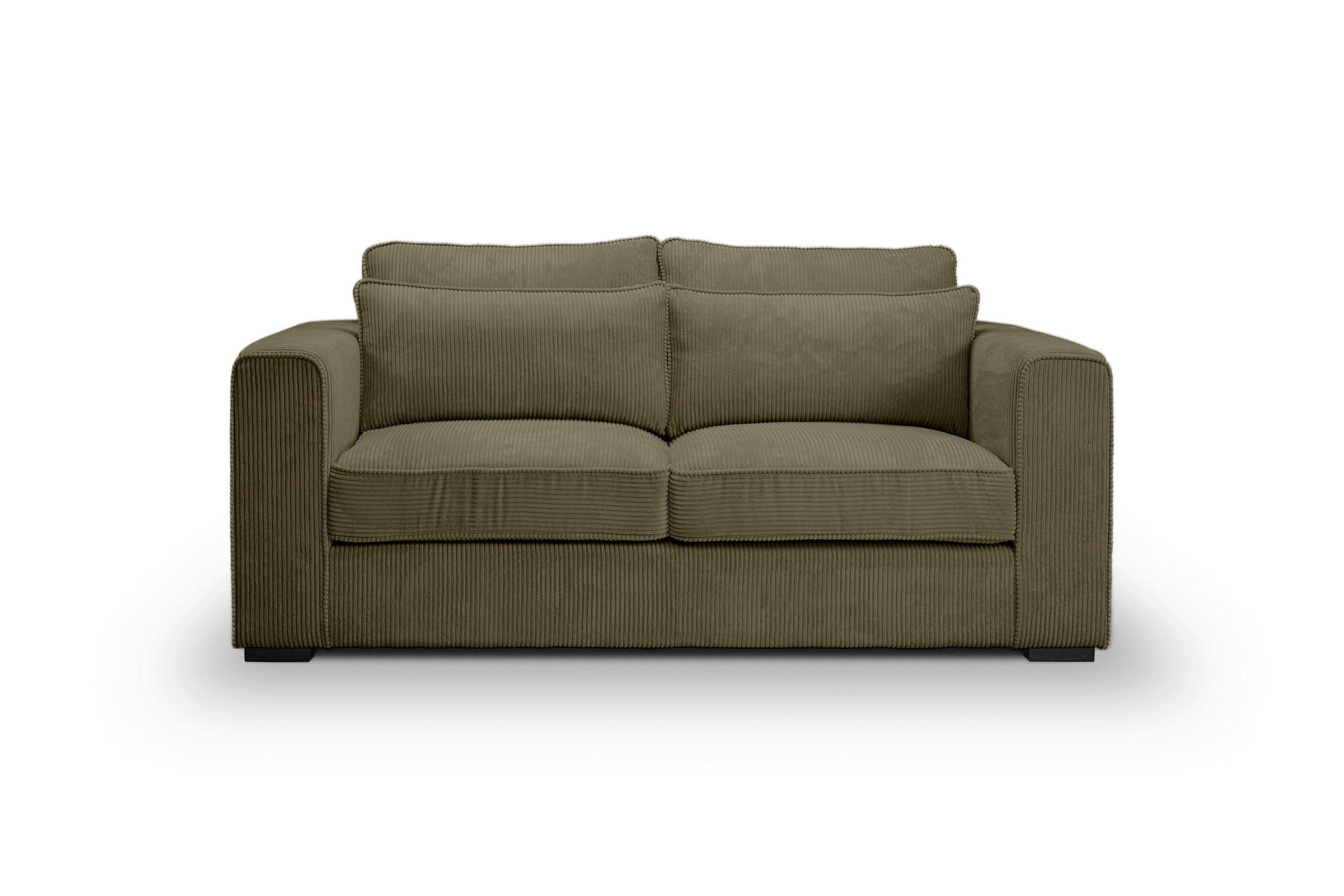 2,5-SITZER ALMERA Cord Khaki  - Khaki/Schwarz, Basics, Holz/Textil (200/92/112cm) - MID.YOU