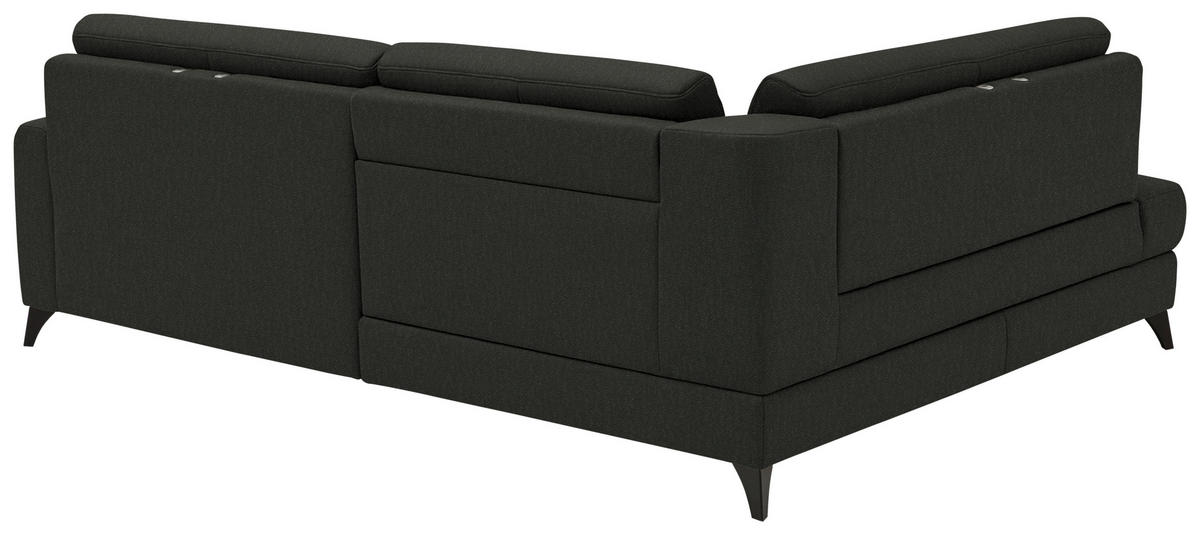 ECKSOFA  Chenille Anthrazit  - Anthrazit/Schwarz, Design, Textil/Metall (182/239cm) - Beldomo Comfort