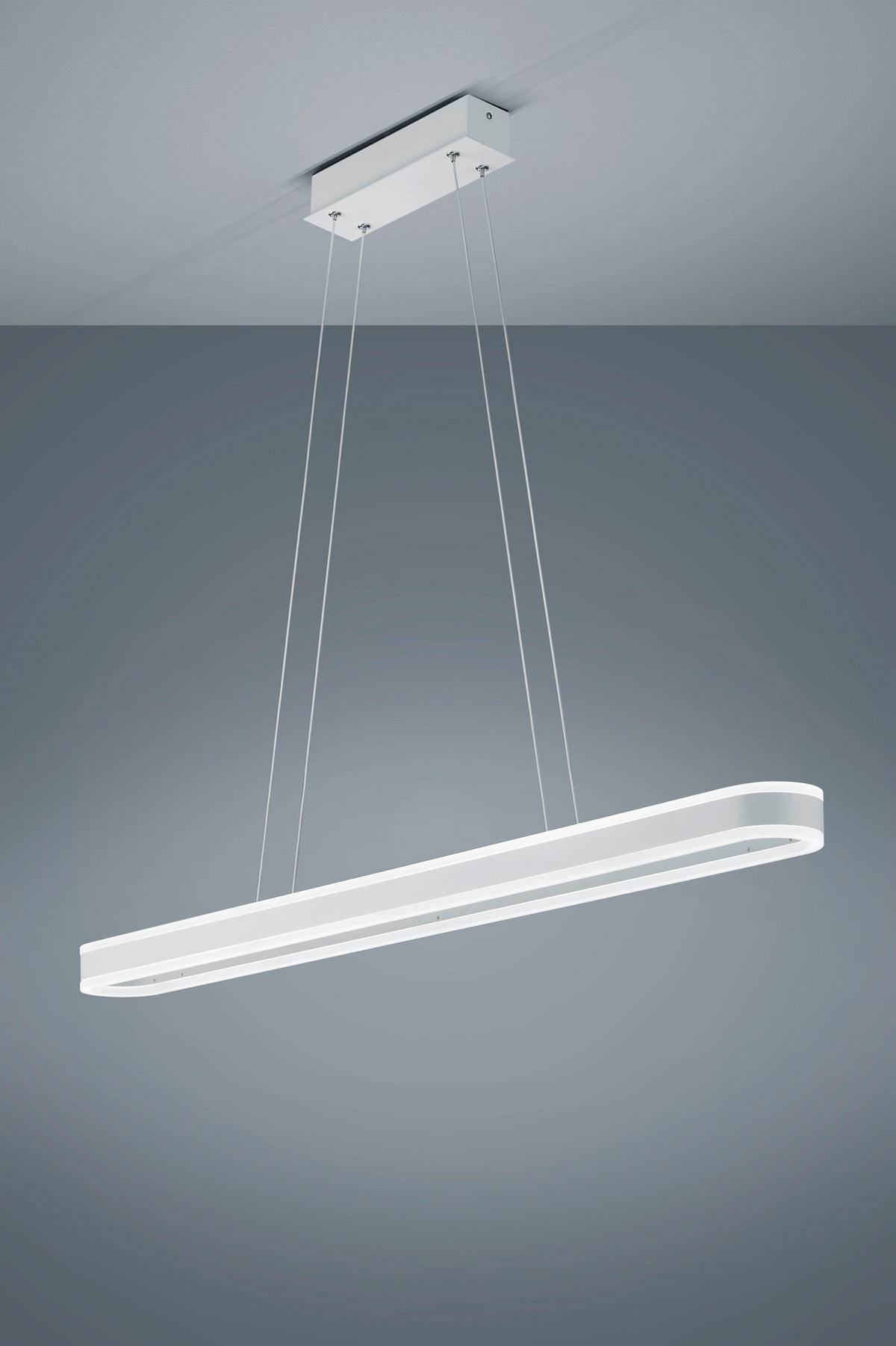 LED-HÄNGELEUCHTE Liv 110/10/180 cm   - Weiß, Design, Kunststoff/Metall (110/10/180cm) - Helestra