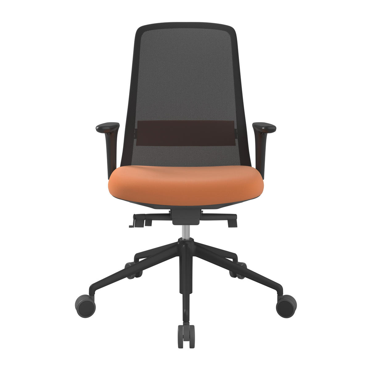 DREHSTUHL Orange, Schwarz  - Schwarz/Orange, MODERN, Kunststoff/Textil (70/103-115/70cm)