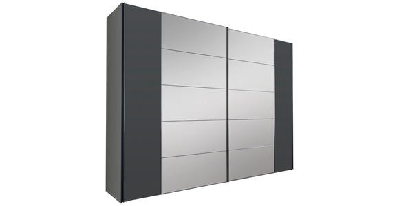 SCHWEBETÜRENSCHRANK 298/240/68 cm 2-türig Anthrazit, Dunkelgrau - Dunkelgrau/Anthrazit, Basics, Glas/Holzwerkstoff (298/240/68cm) - Dieter Knoll